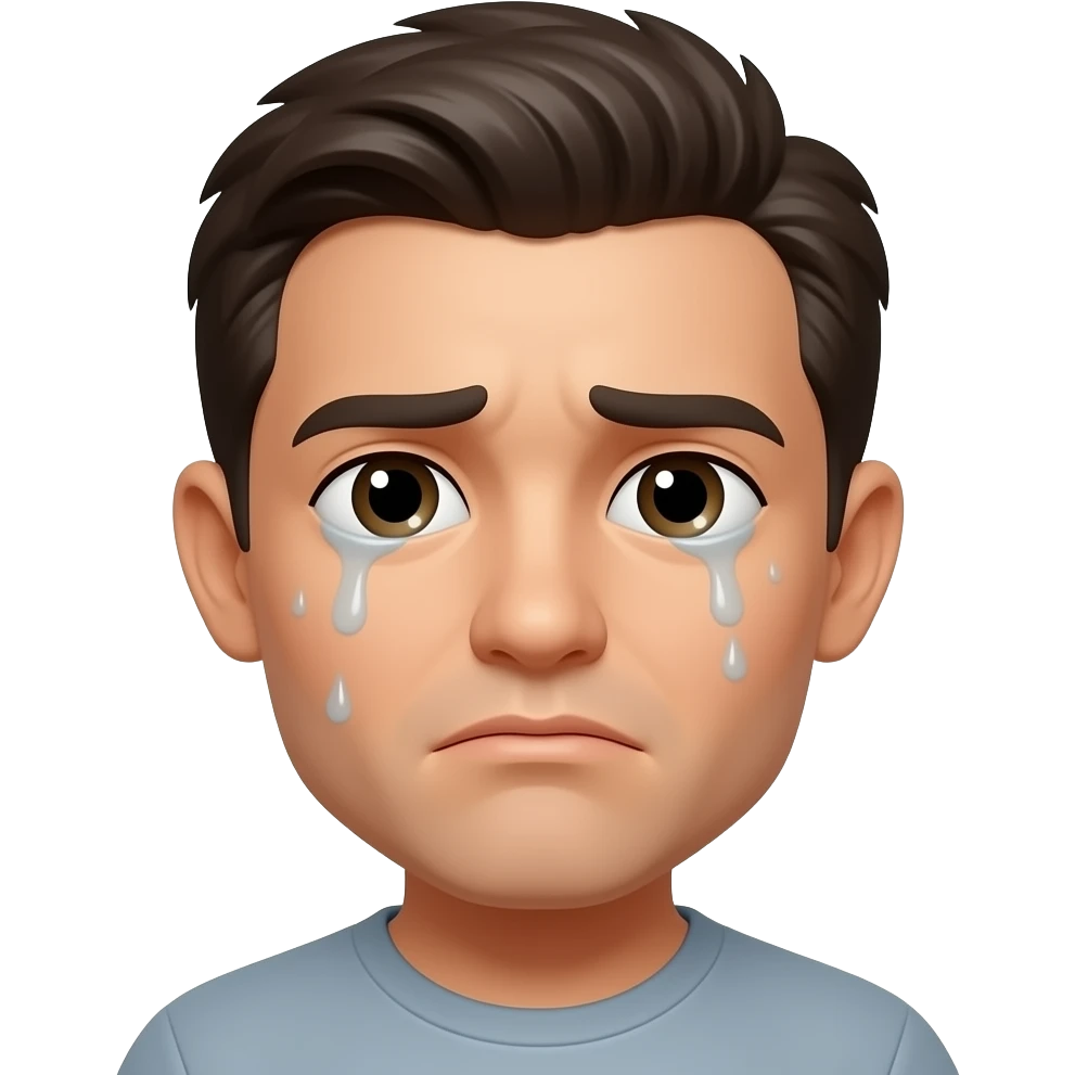 downcast face with sweat emoji