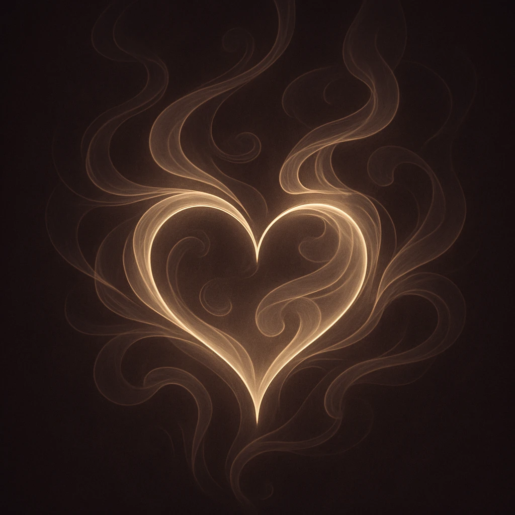 heart with a swirling smoke pattern, digital illustration emoji