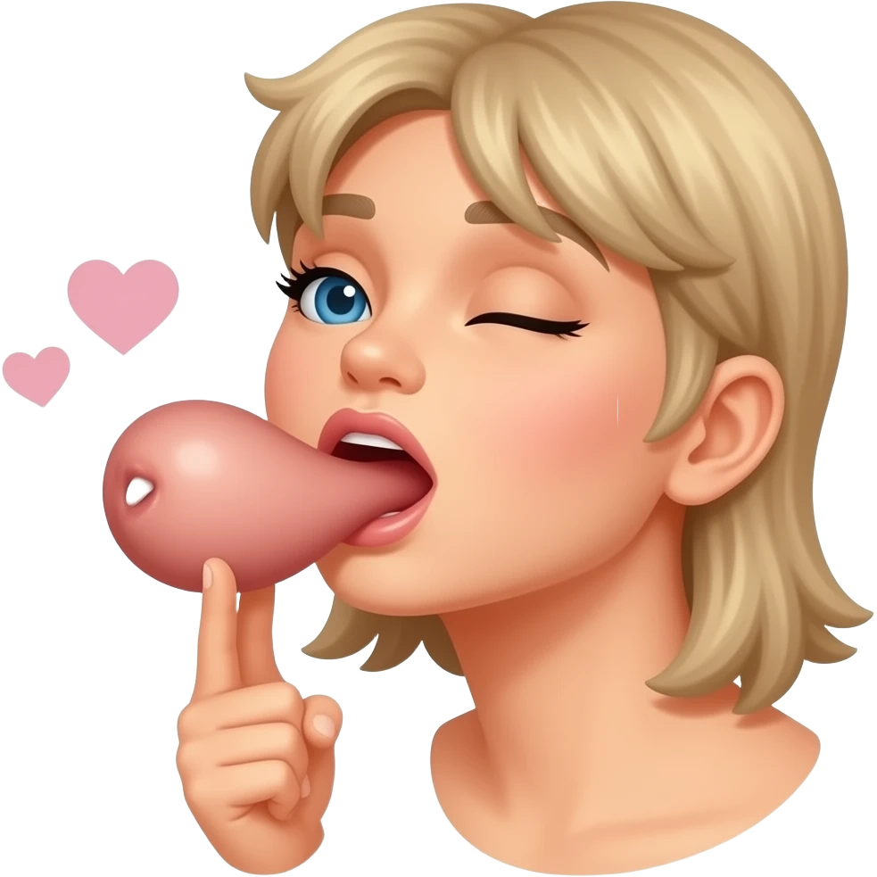 Femme nue sucant une grosse bite emoji