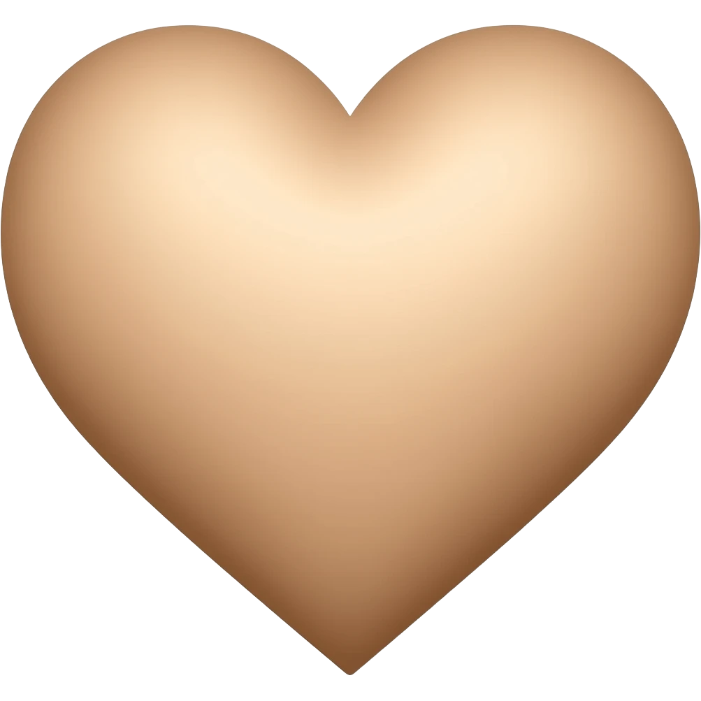 Beige brown aesthetic heart emoji
