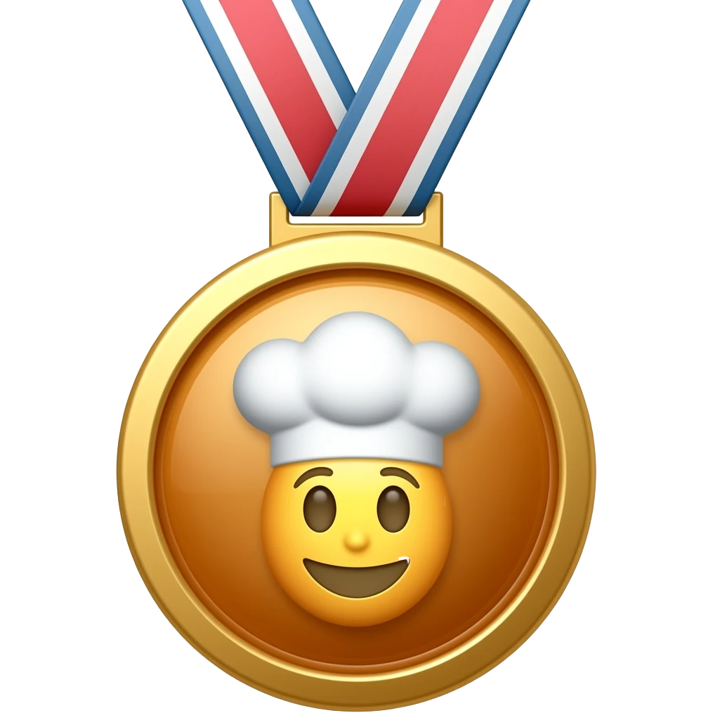 Medaglia con dentro emoji cuoco emoji