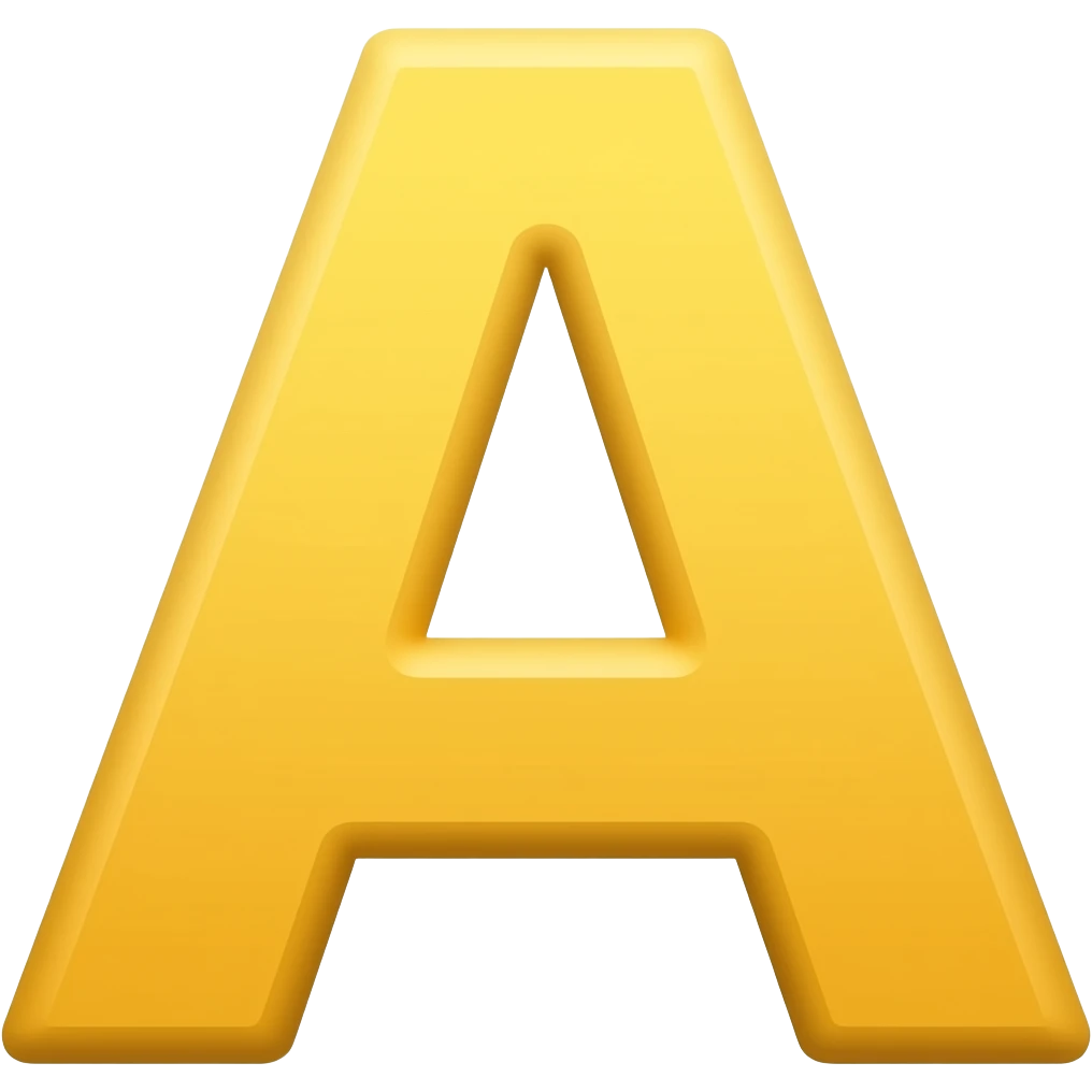letter a  yellow emoji