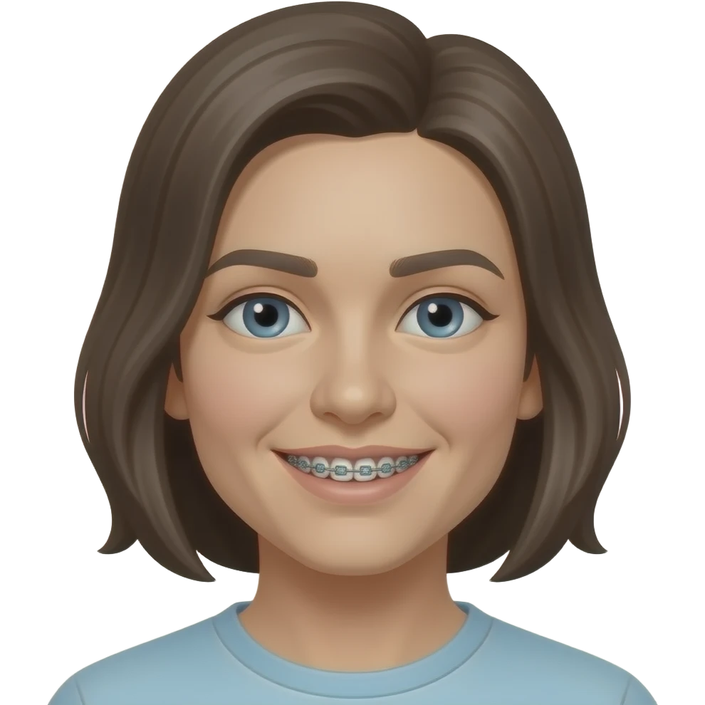 Rostro real mío con brackes emoji