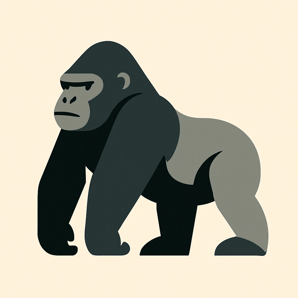 Flat design style gorilla emoji