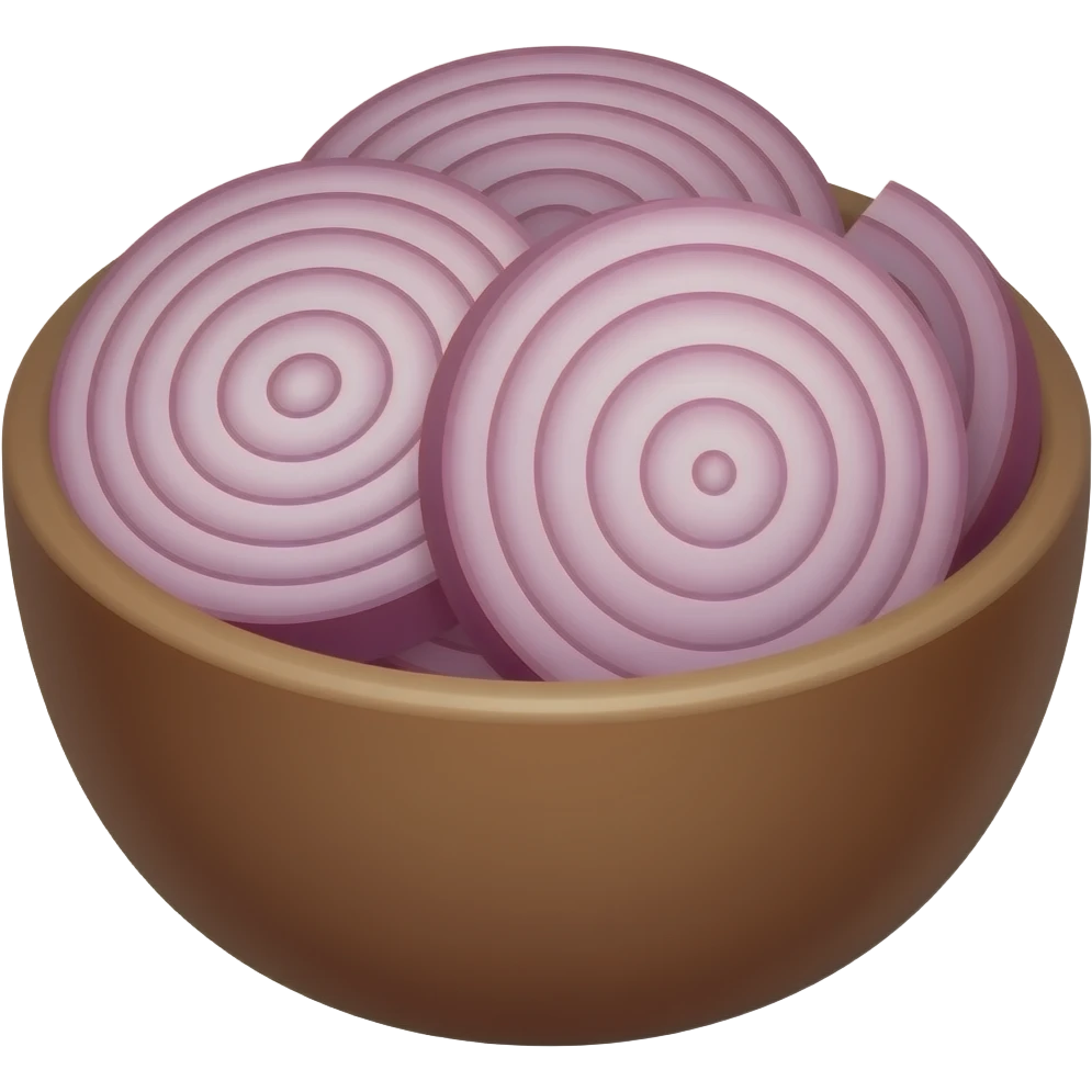 red onion sliced in bowl emoji