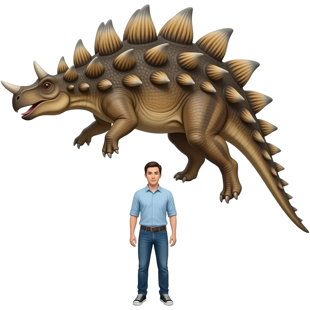 Ankylosaurus jumping on a human emoji
