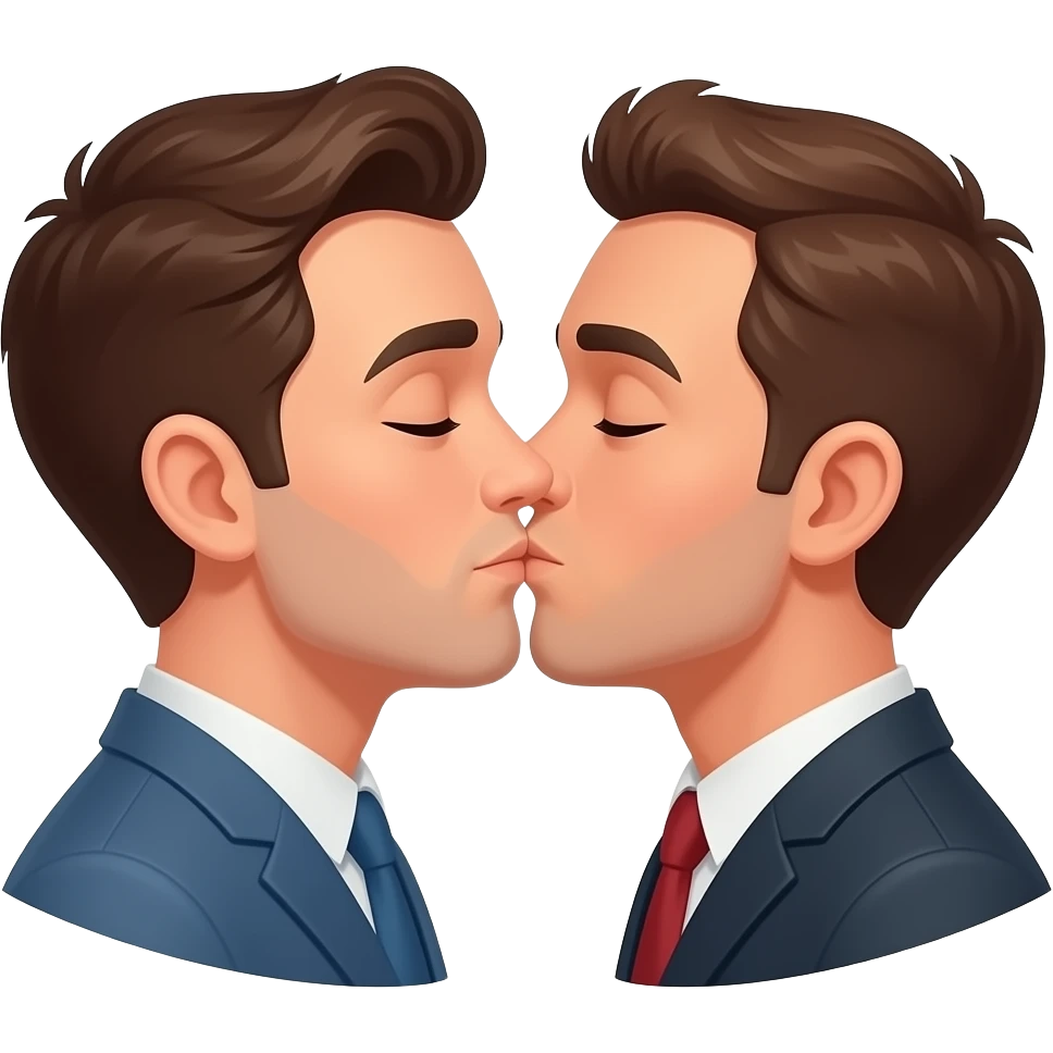 Hombre besando a otro hombre emoji