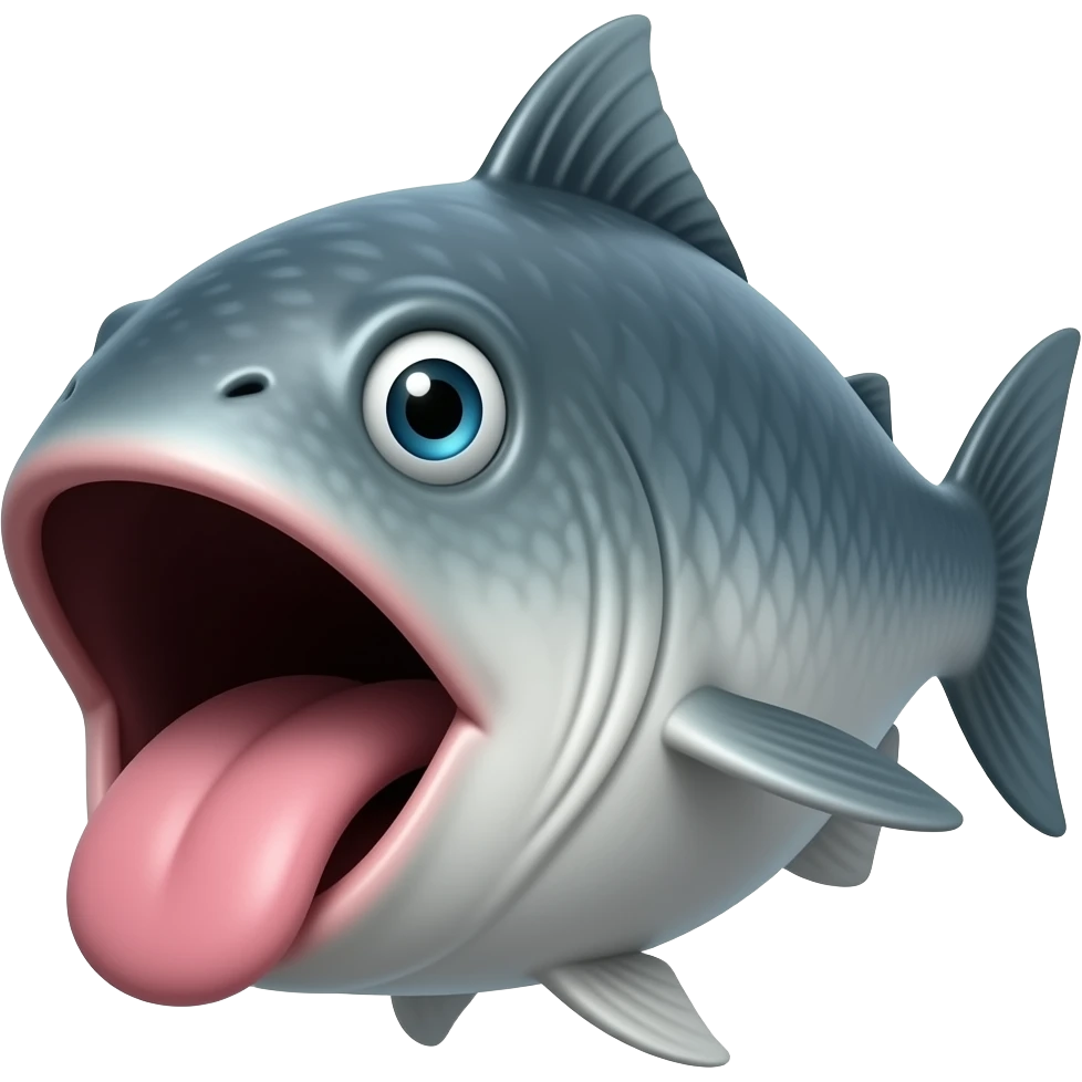 Рыба огромная губа без языка emoji