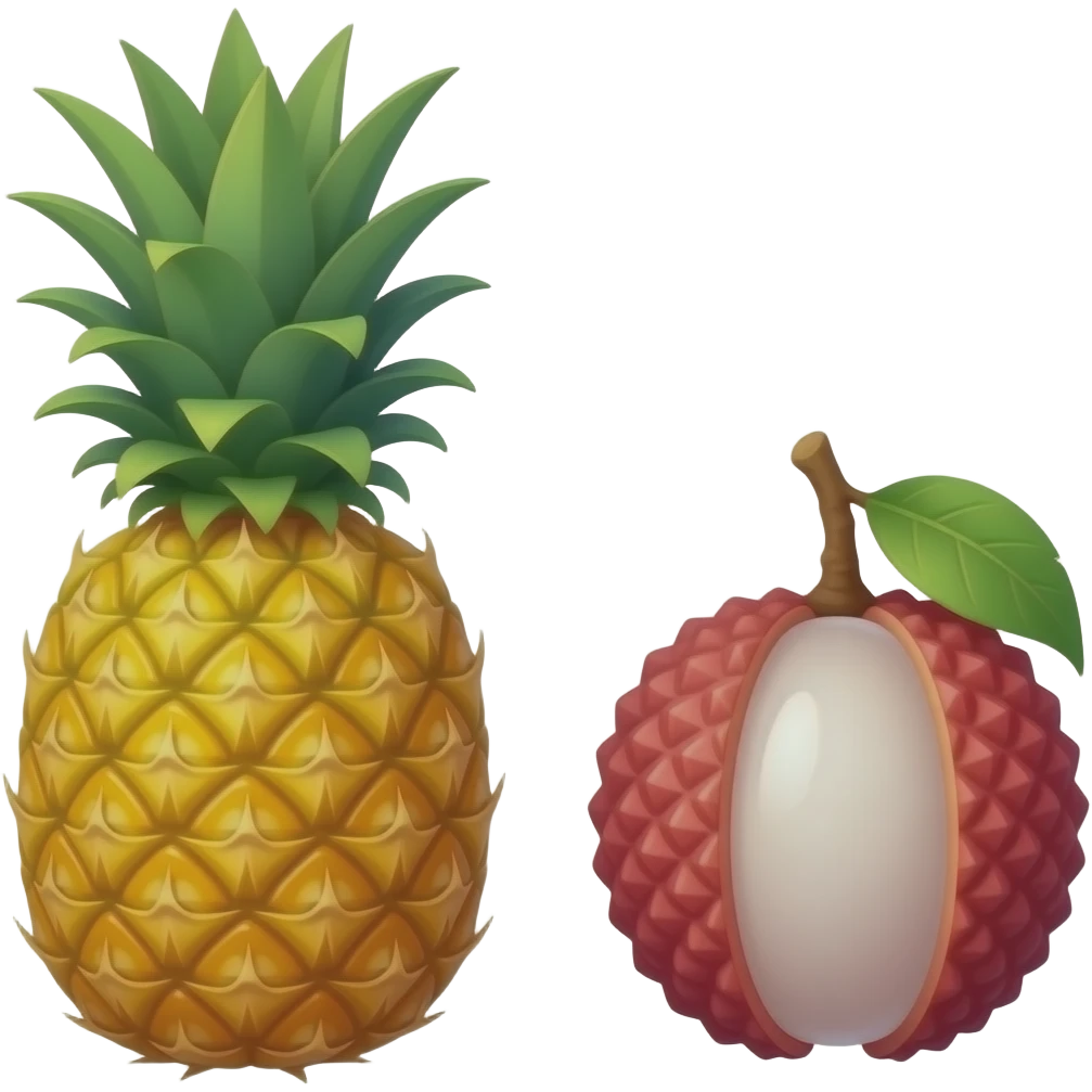 pineapple+lychee emoji