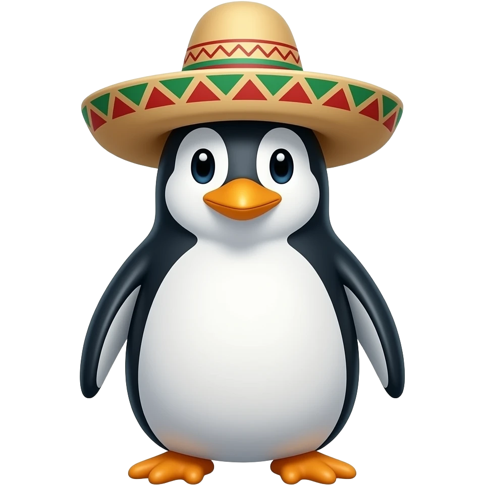 penguine in maxican hat emoji