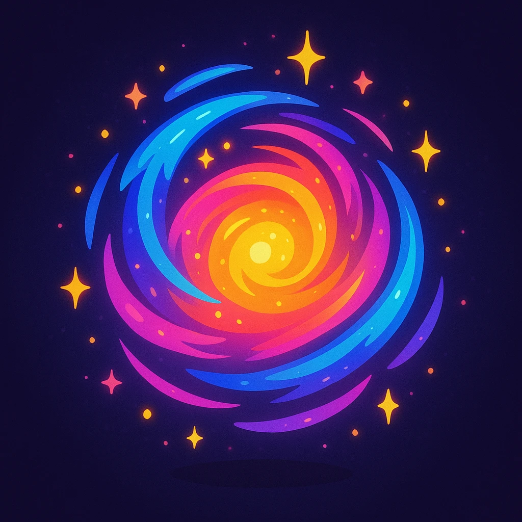 a swirling aura orb with sparkles, vibrant, cartoon style emoji