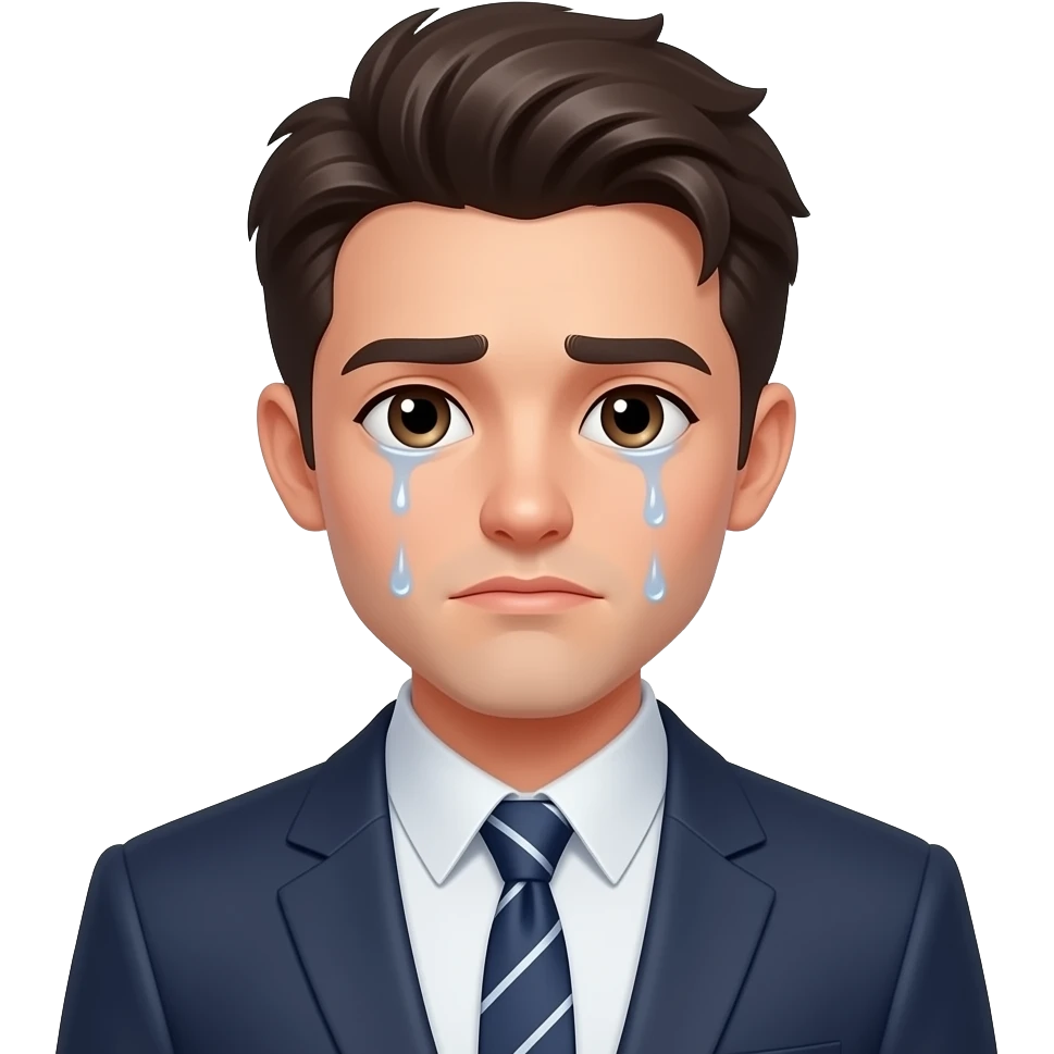 Cute Sexy Handsome Attractive Romantic Shoujo-Anime-style semi-realistic gentleMan sad emoji