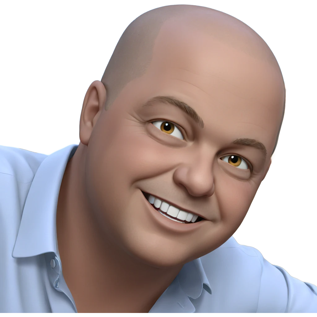 bald boy with a smile emoji