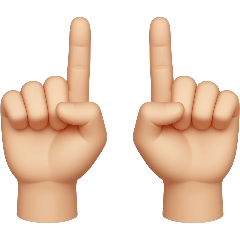 양손 손가락을 L자로 만들면서 검지 손가락과 태지 손가락이 펴져있고 나머지 손가락들은 다 안 펴져 있는 emoji