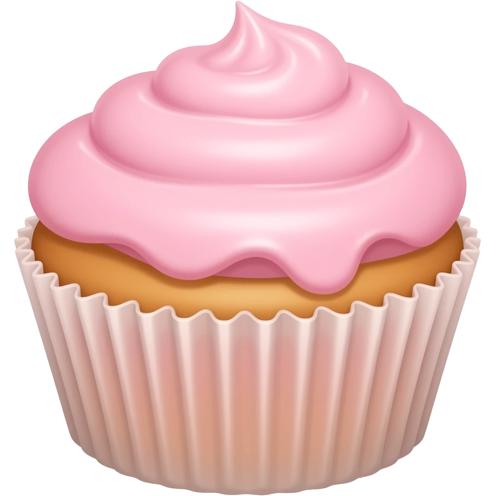 Cupcake with pink icing emoji