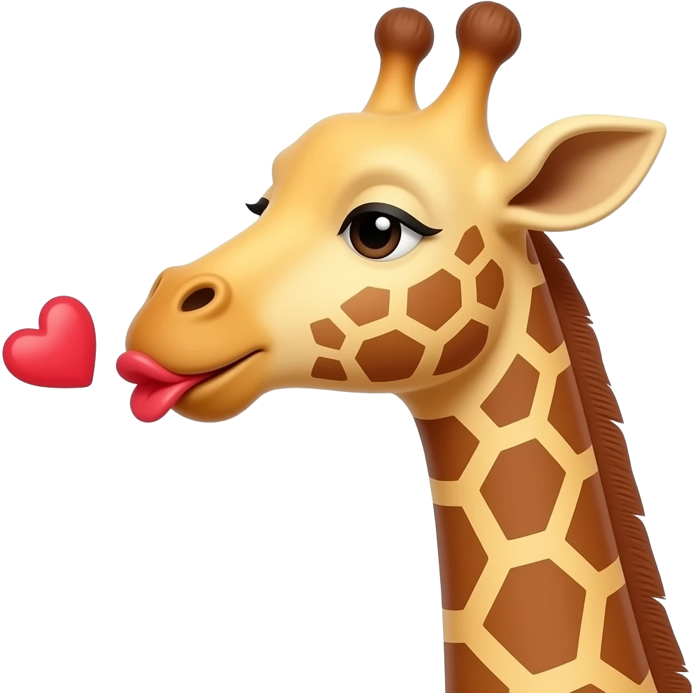Einfacher Giraffenkopf der küsse zuwirft emoji