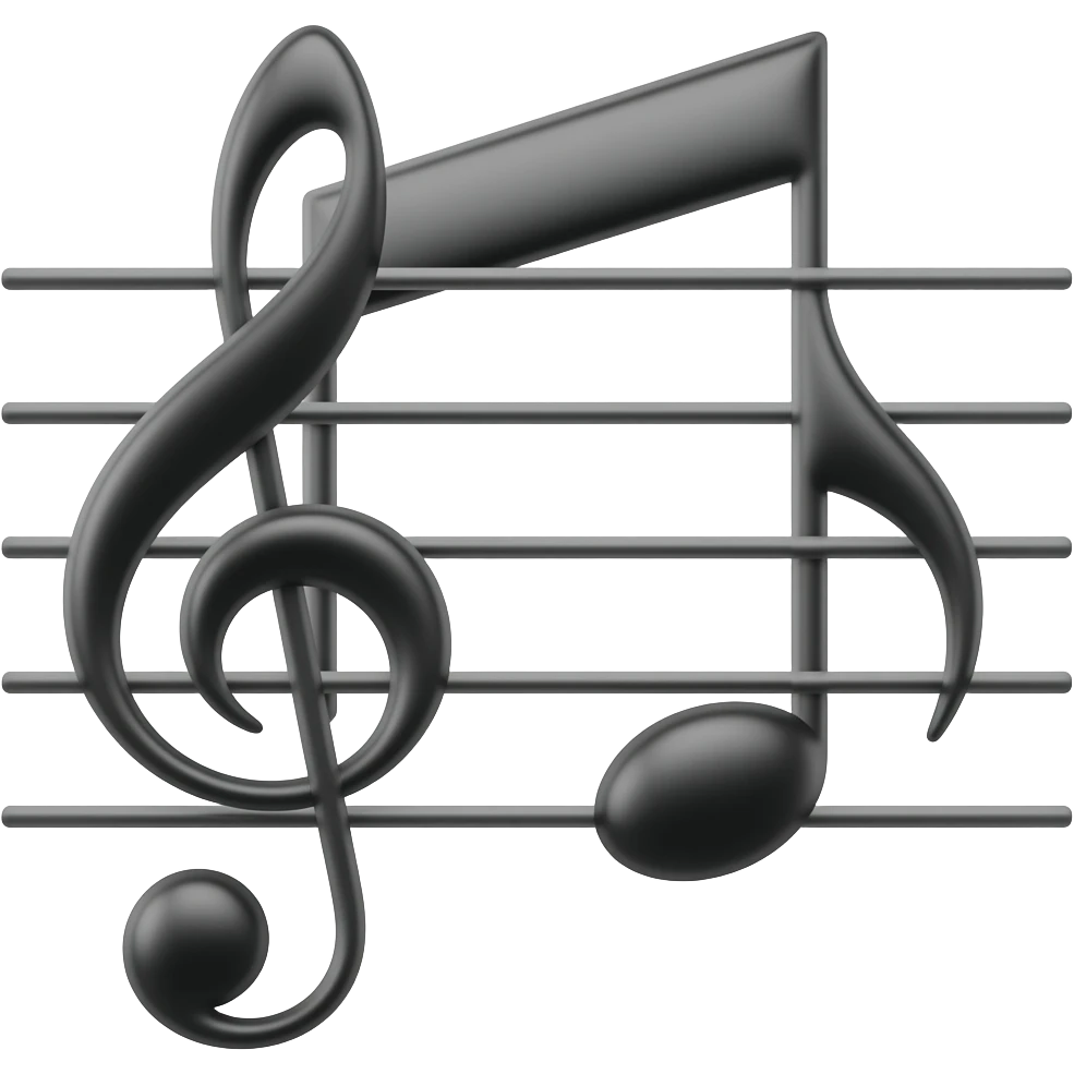 SI (note de musique sur la portée) emoji