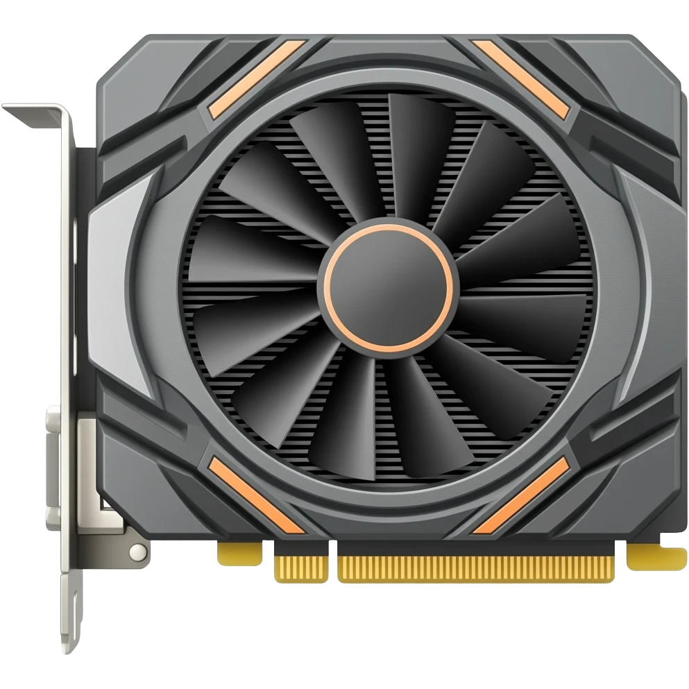 high-end GPU 3d rectangular video card emoji