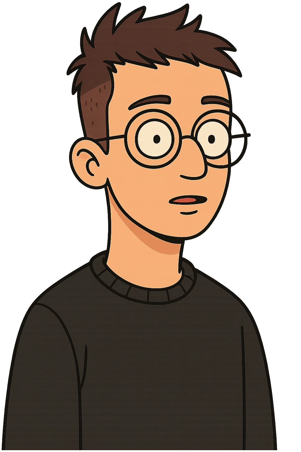 Slava Marlow, Russian music producer, signature round glasses, cartoon style, no text emoji