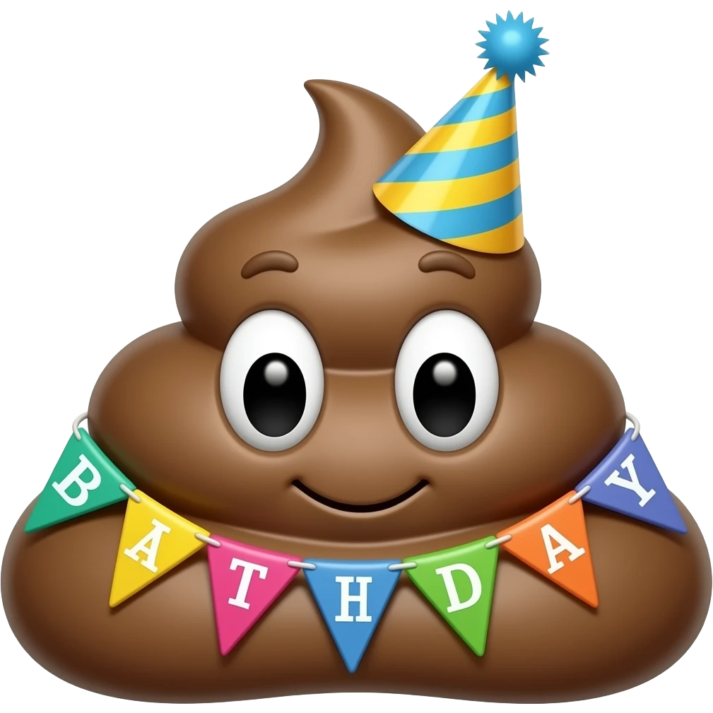 Happy birthday poo emoji