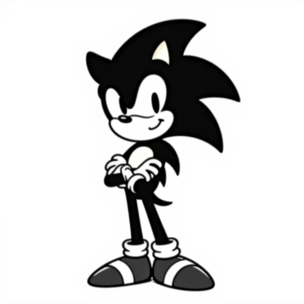 Sonic the Hedgehog, hand-drawn doodle style, playful expression emoji
