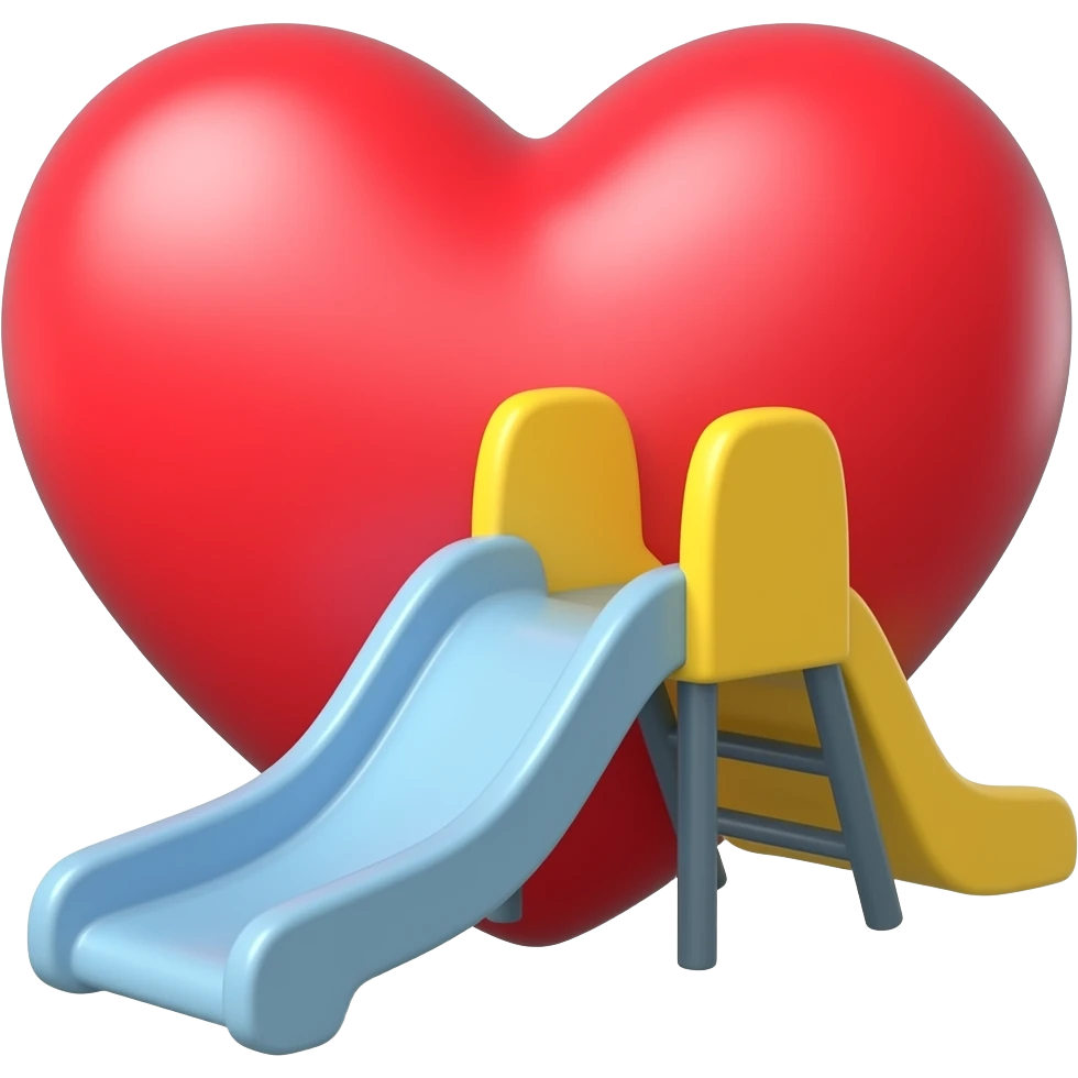 Un corazón abrazando a un tobogán, solo un corazón abrazando a un tobogán no es necesario más gente emoji