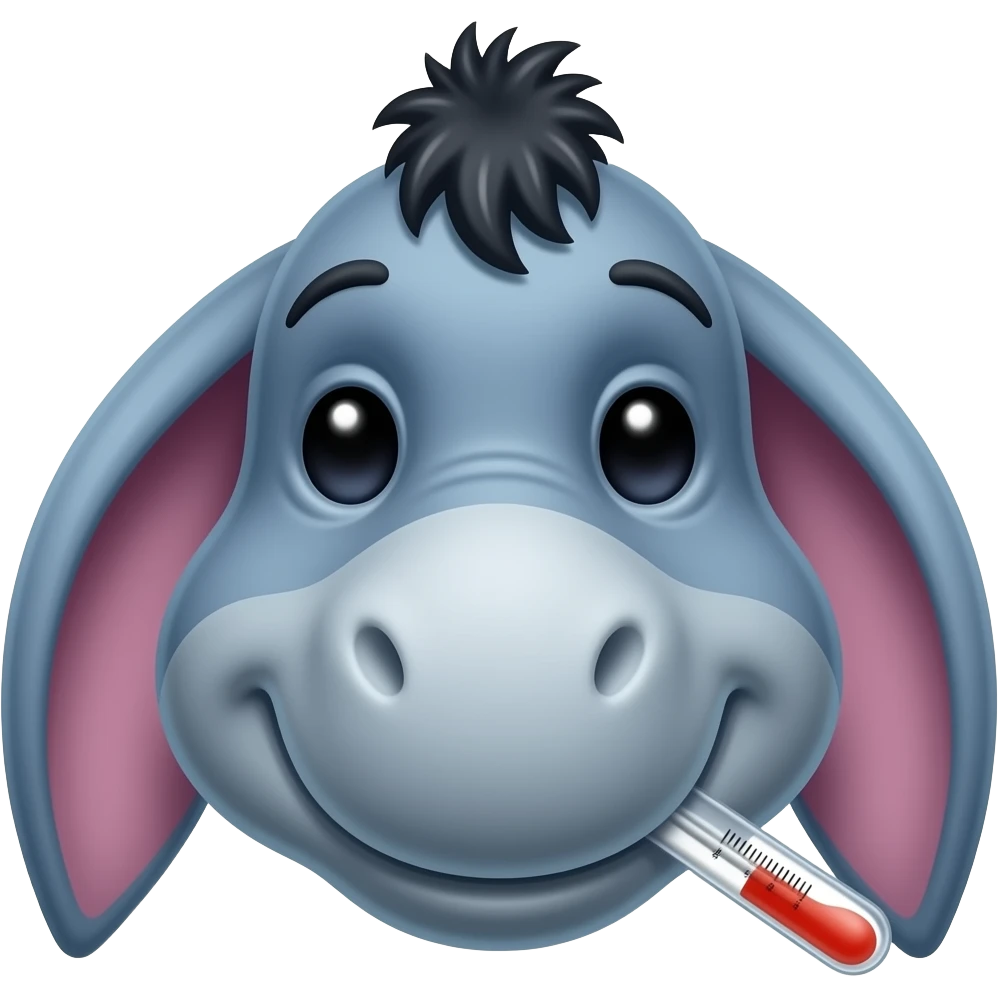 eeyore thermometer in mouth emoji