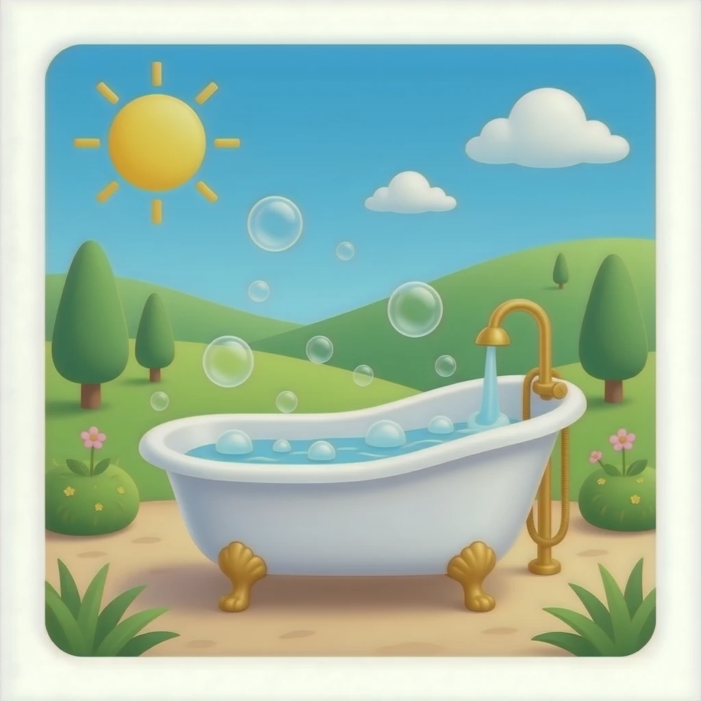 Barbie style bubble bath emoji