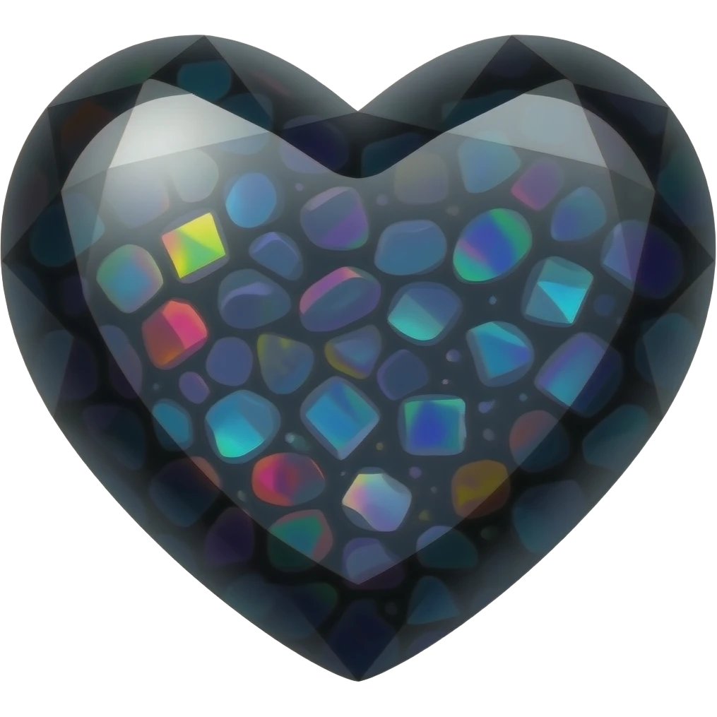 black opal stone heart emoji