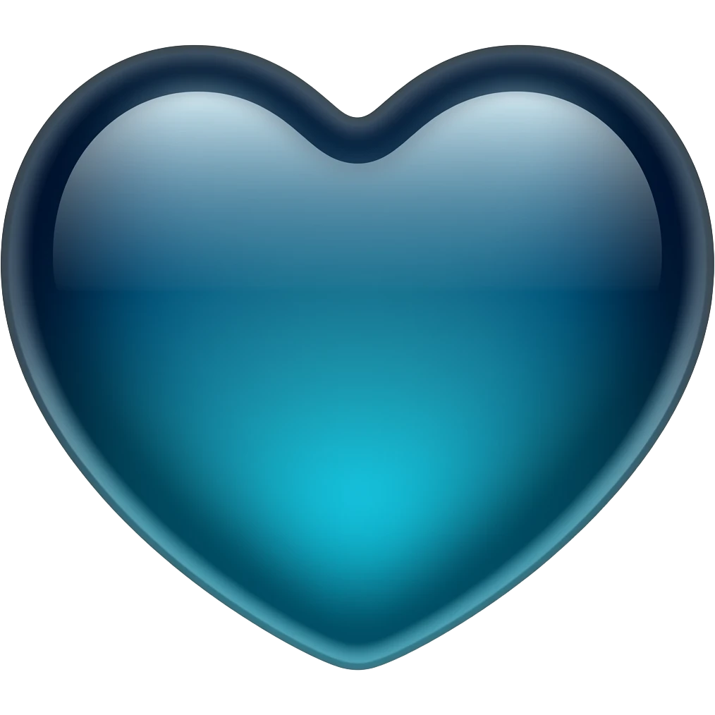 A dark blue mixed with teal coloured heart emoji