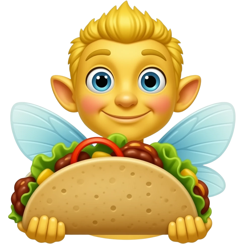 yellow fairy holding taco emoji