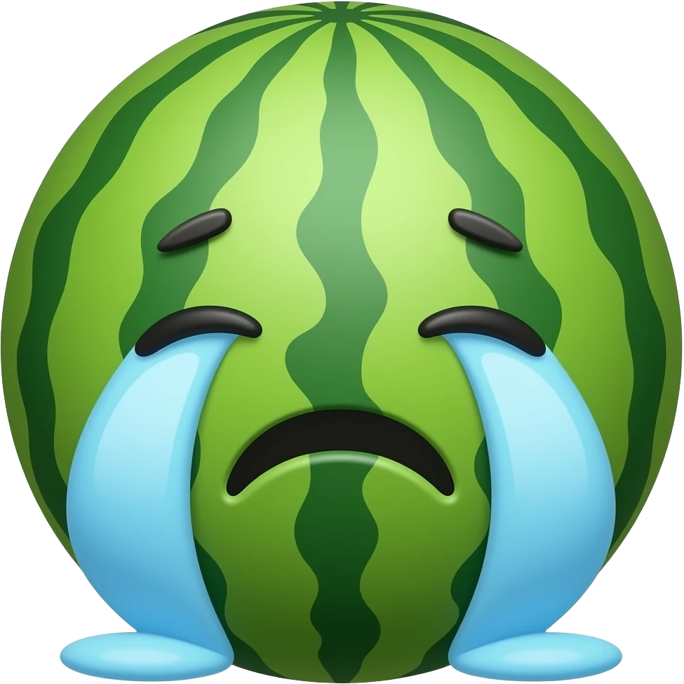 Cute Crying Watermelon emoji