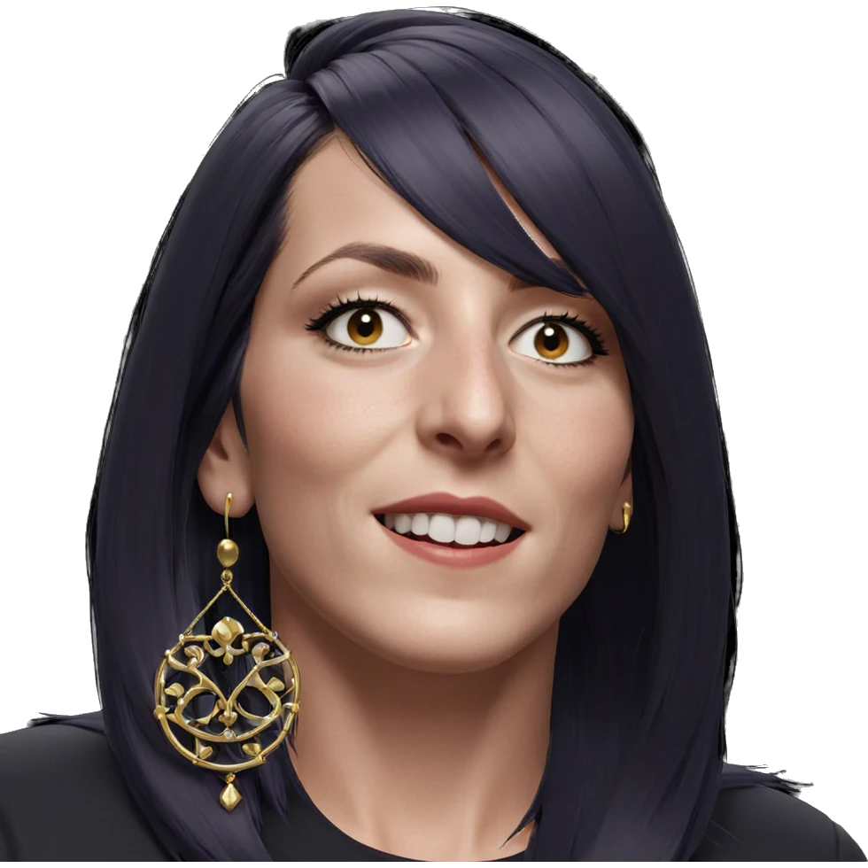 portrait of girl with earrings emoji