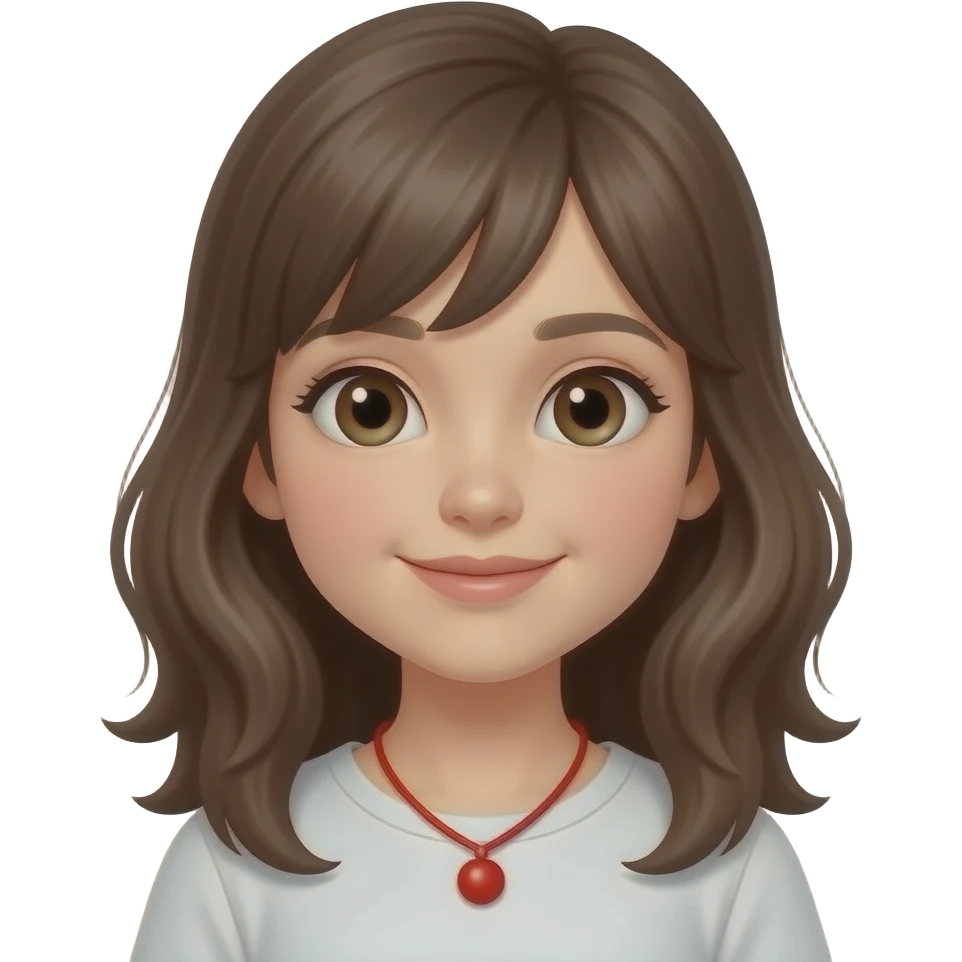 cute girl wear red necklace emoji