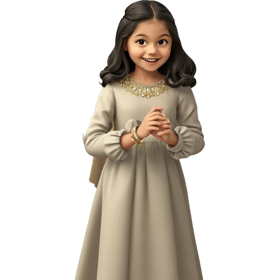 smiling girl in elegant dress emoji