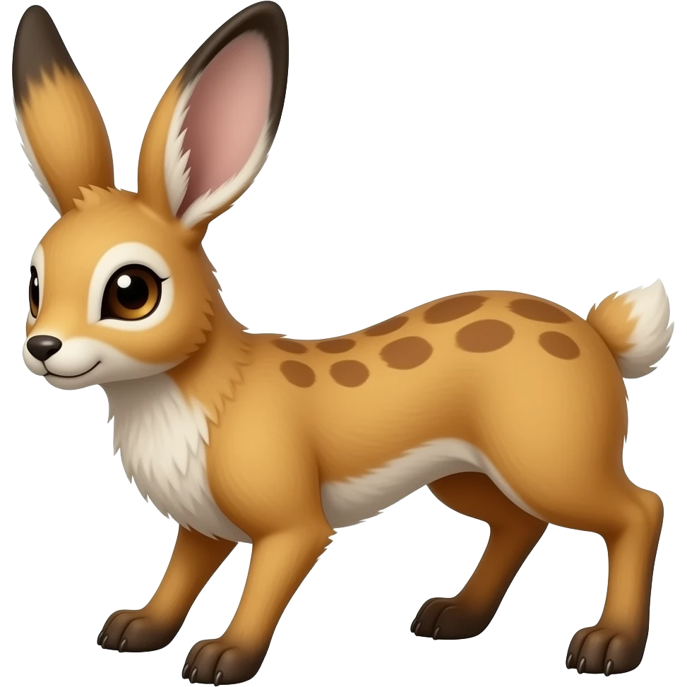 Trico-Buneary-Jackalope-fusion-hybrid-animal-creature with tufted ears emoji