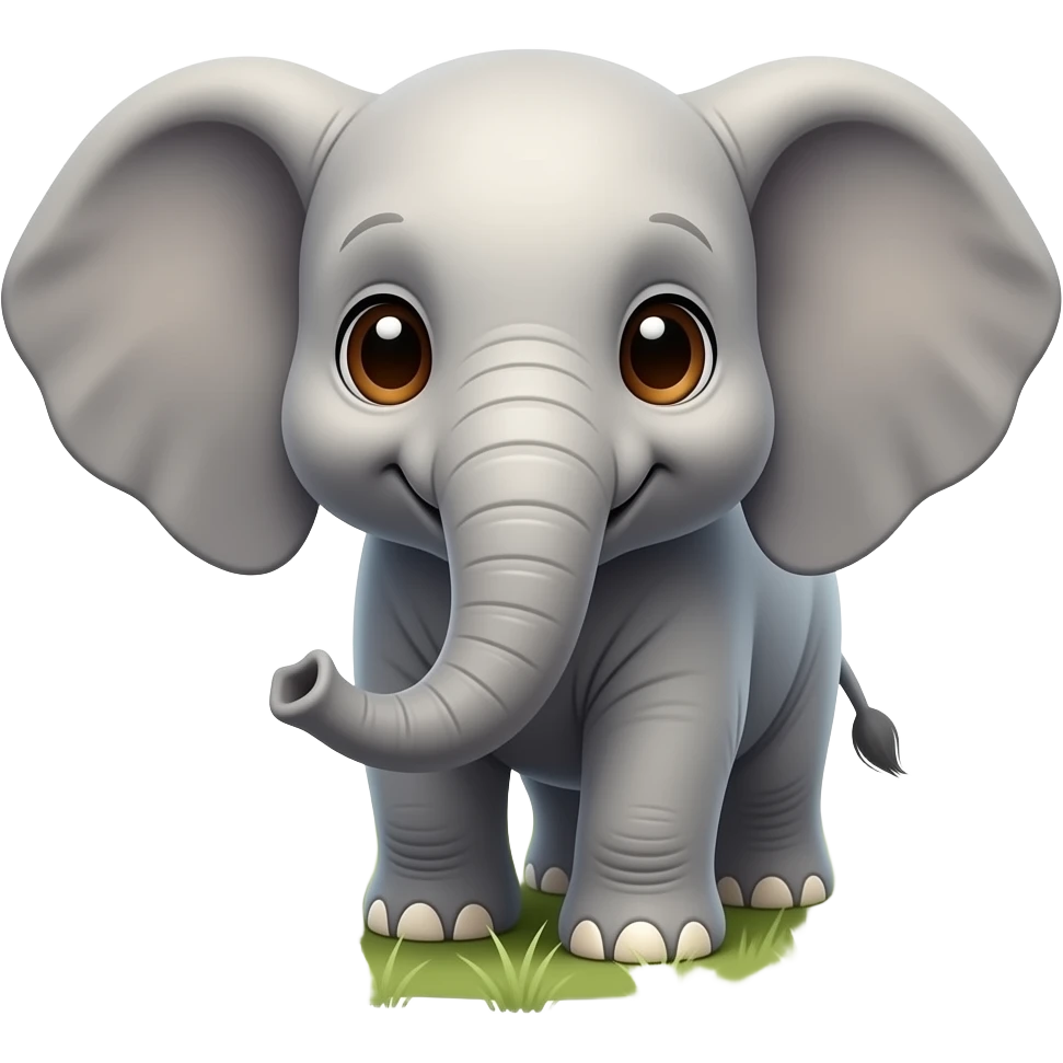 dumbo looking super adorable small baby elephant with huge ears and big round brown glistening eyes emoji