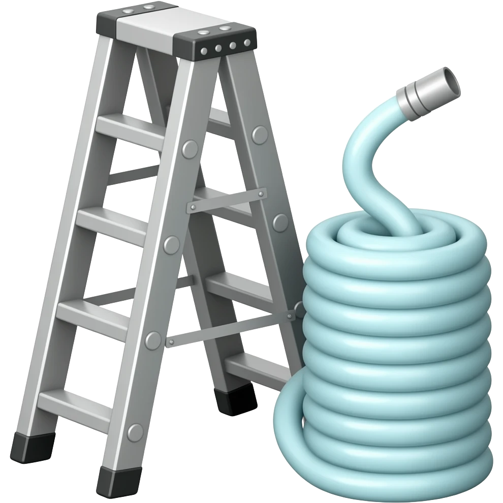 Awesome, ladder, and hose emoji