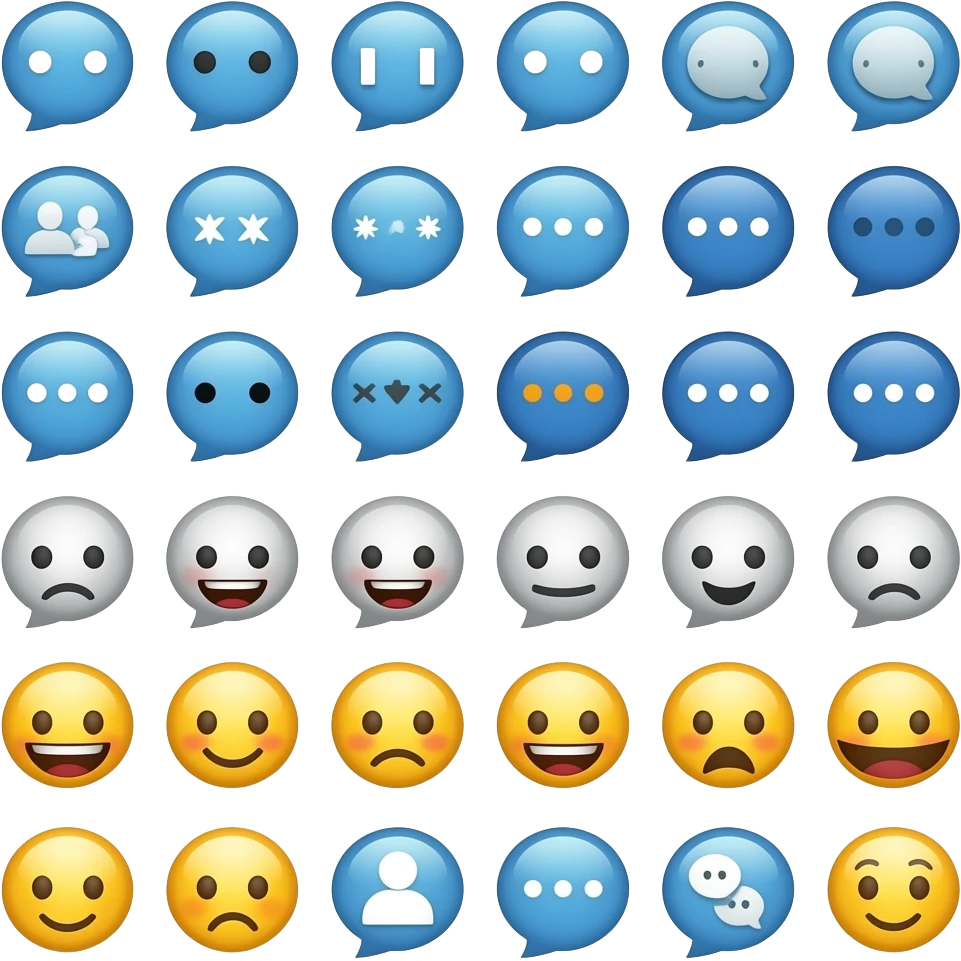 Create a emjoi kit for a chatroom, with 100+ emojis emoji