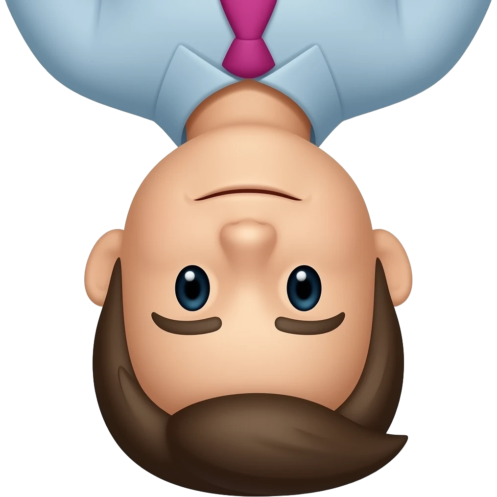 frowning face but the heads upside down emoji