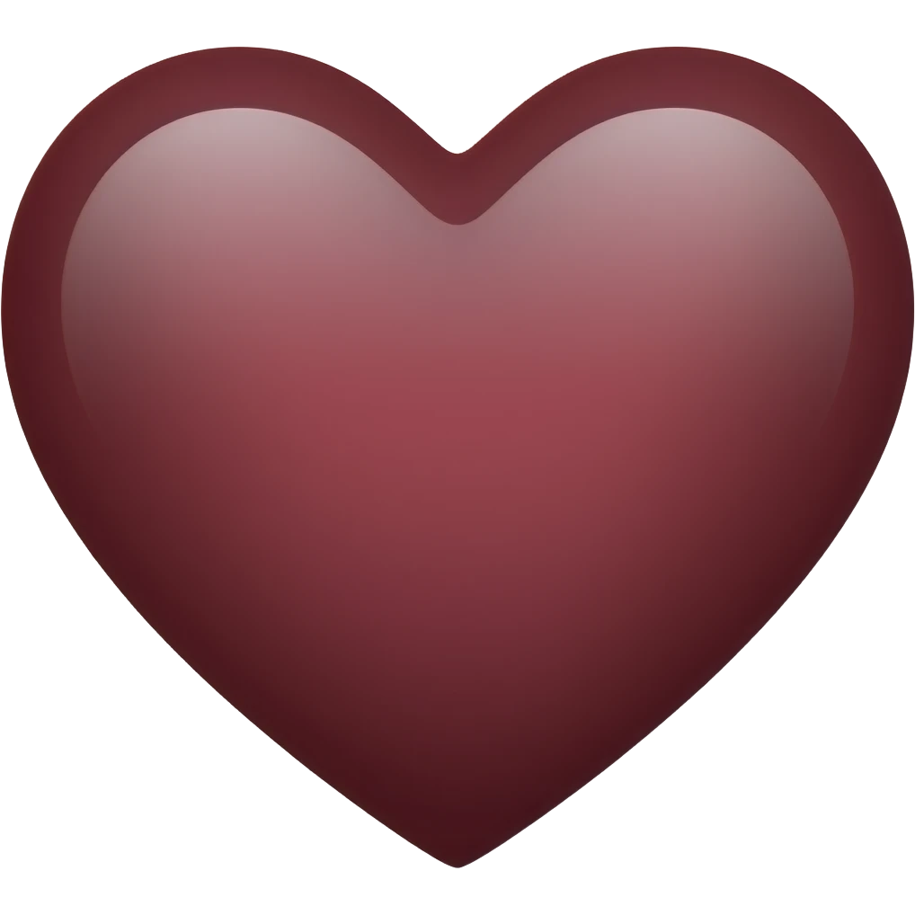 Deep maroon love emoji emoji