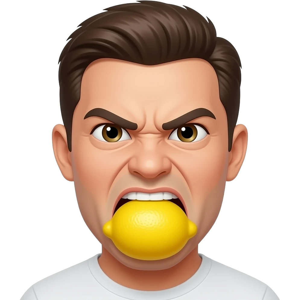 Angry biting yellow emoji