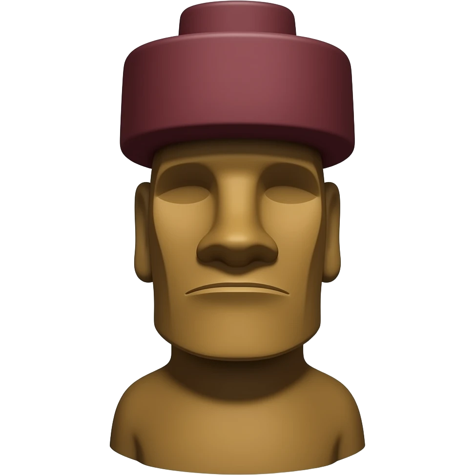 Moai with a hat emoji