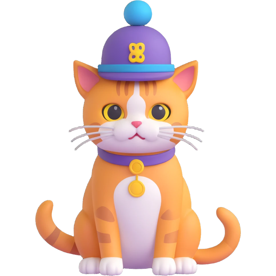 a cat wearing a hat emoji