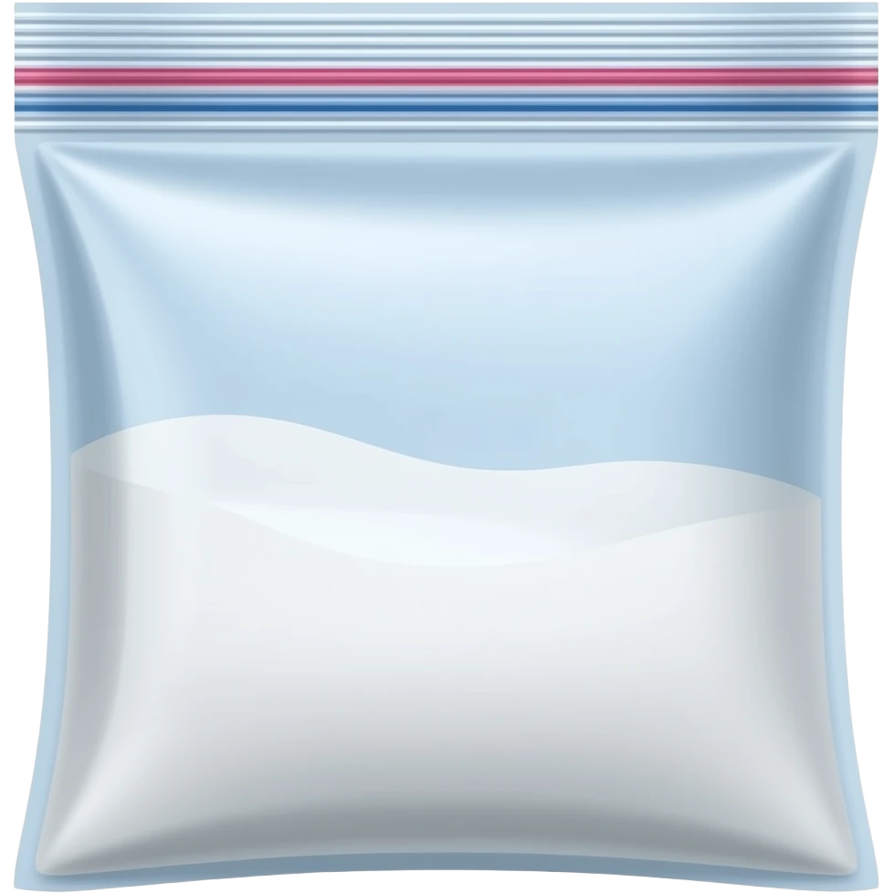 bolsa de ziploc, llena de polvo blanco emoji