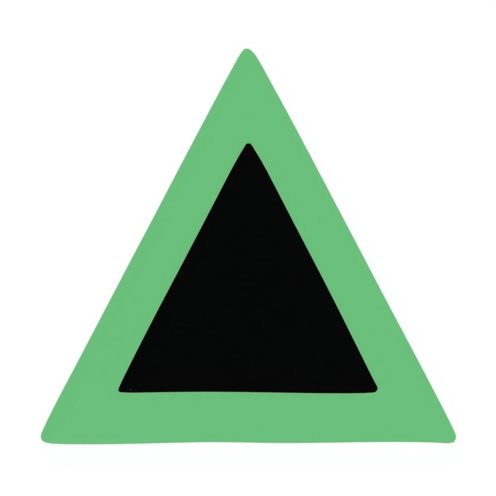 a green equilateral triangle without border emoji