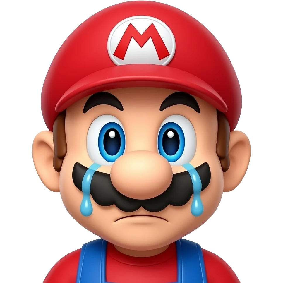 super mario bros cry face 3d emoji