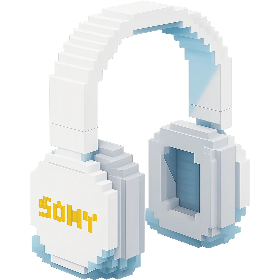 full-size white Sony headphones emoji