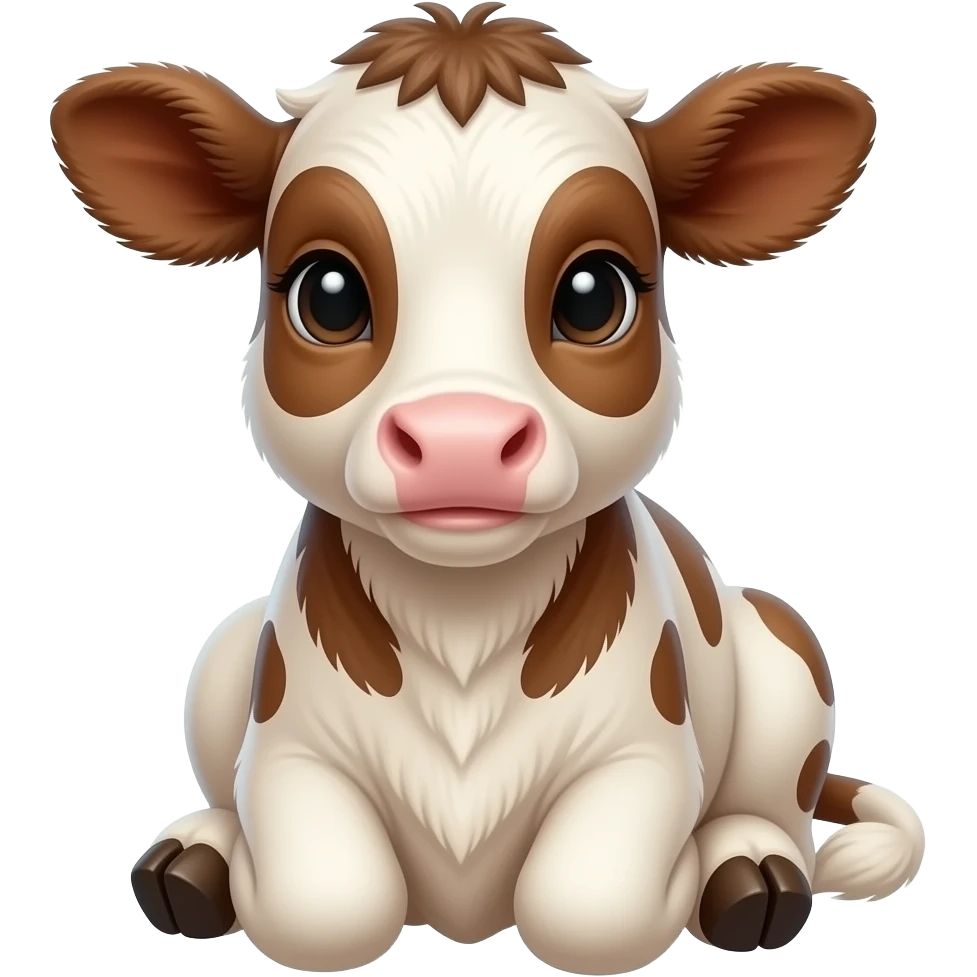 Baby calf cute, sat on bottom emoji