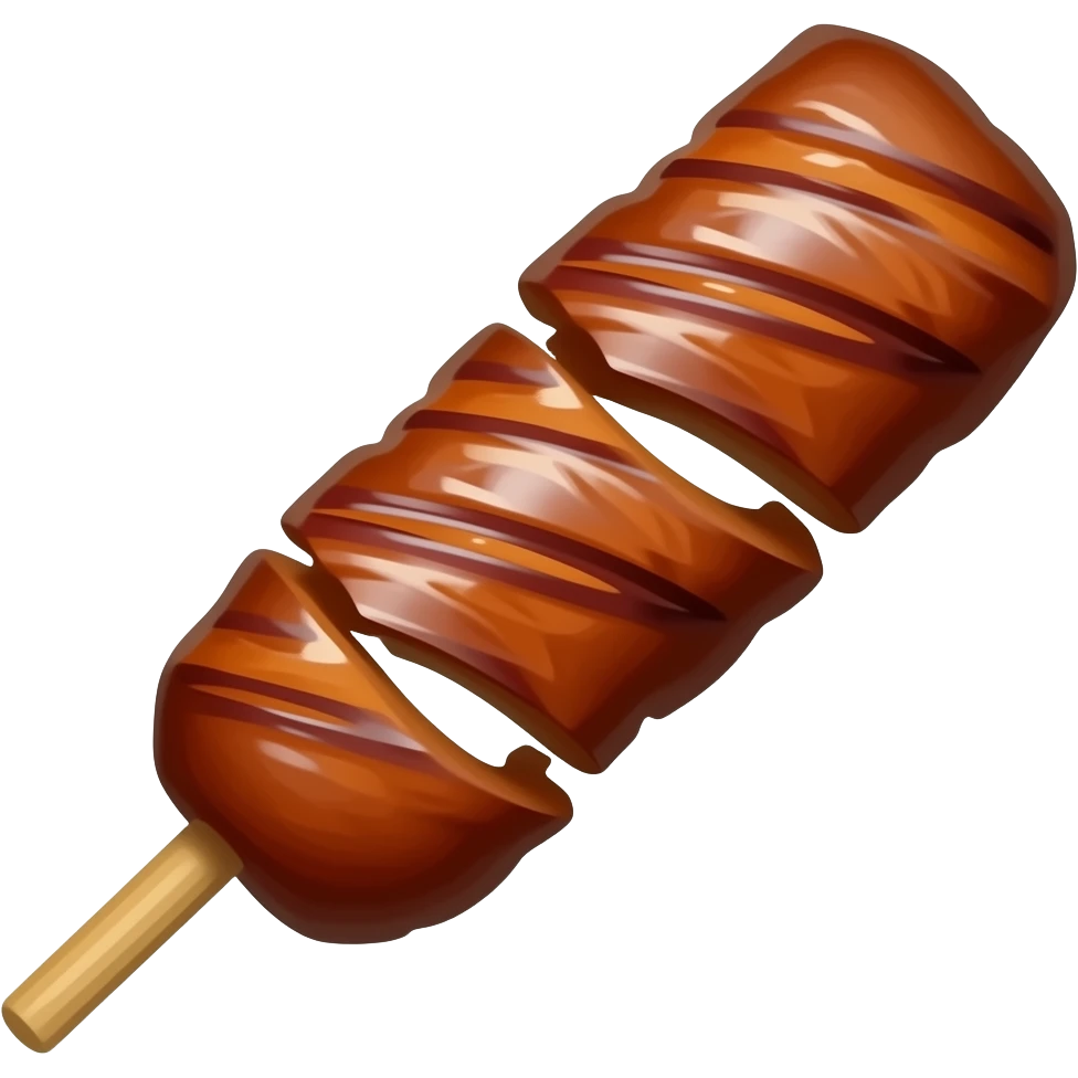 one thai styled- meat bbq without vegetable, only 1 stick, without bg, emoji